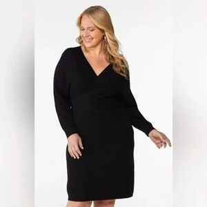 Cato | Plus Size Surplice Sweater Dress Various Sizes Available